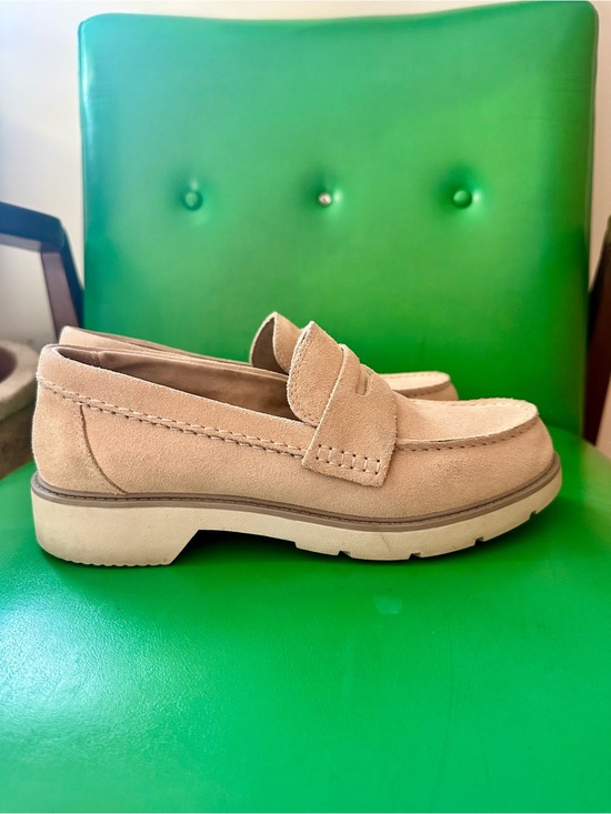 Sperry Shoes - Sperry Beige Suede Penny Loafers